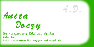 anita doczy business card